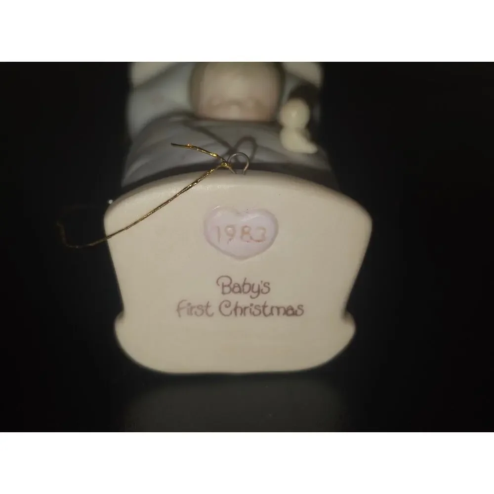 Precious Moments Blessed Are The Pure In Heart 1983 Enesco Baby Crib Ornament